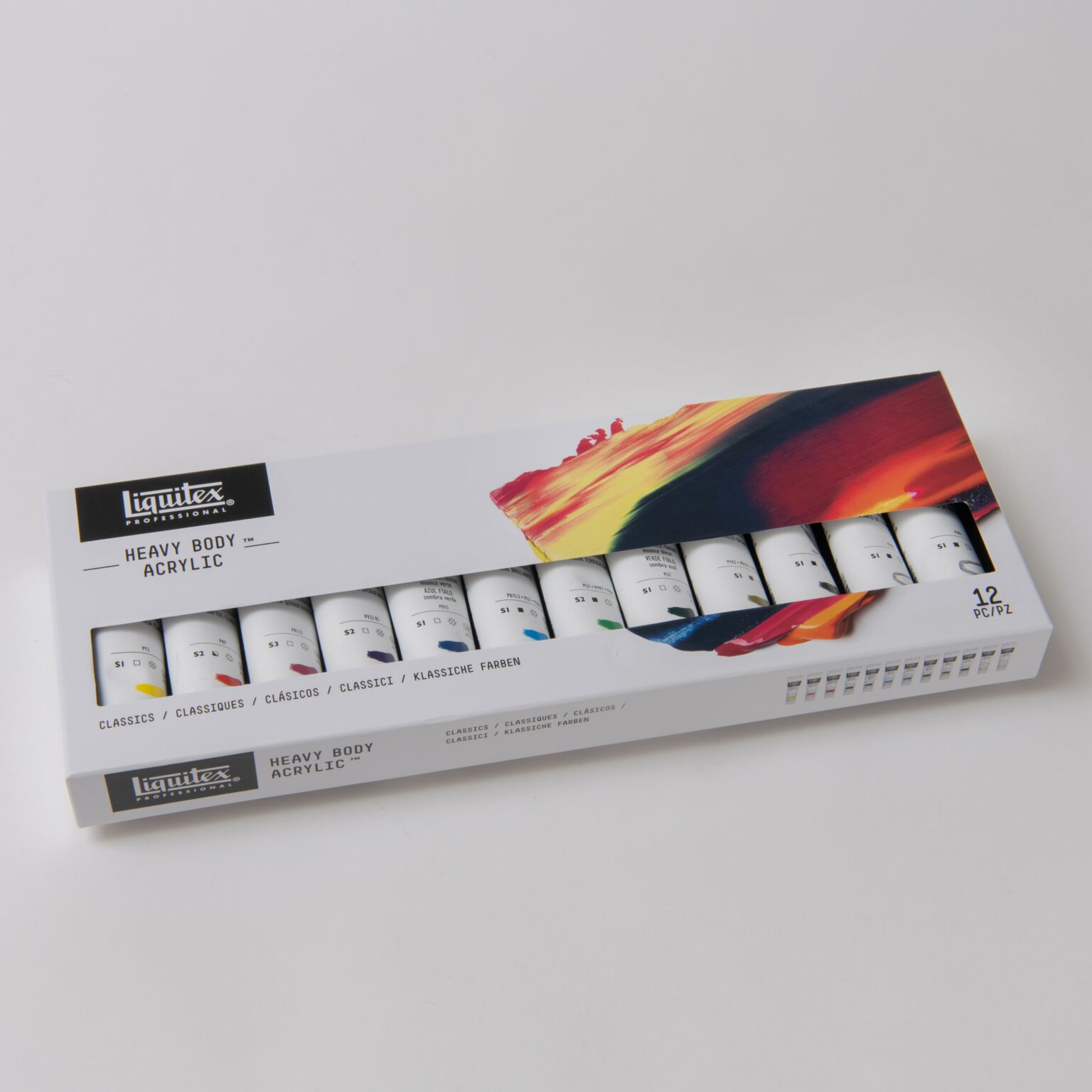 Set de 12 tubes de peinture acrylique Heavy Body 59ml de Liquitex Pro