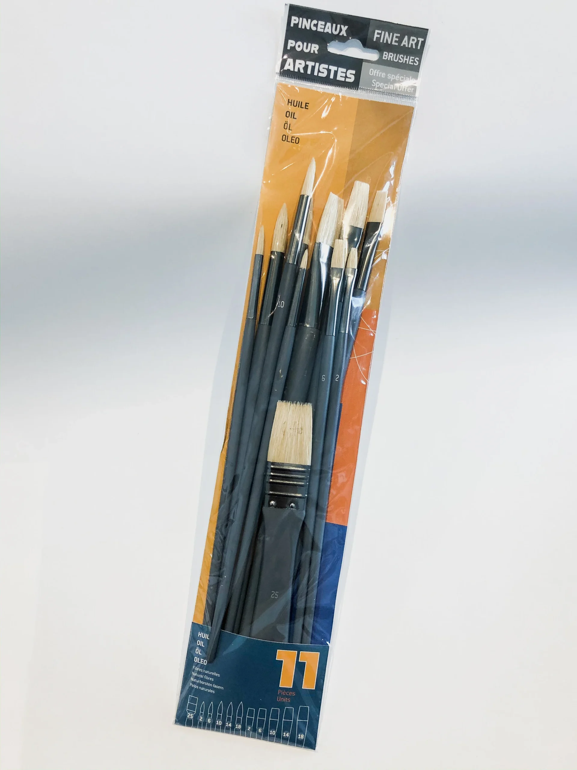 Set de 11 pinceaux huile